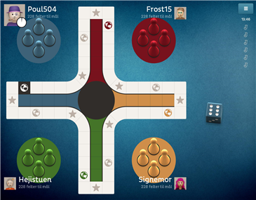 Du kan spille med almindelig eller Ludo terning. Ludo