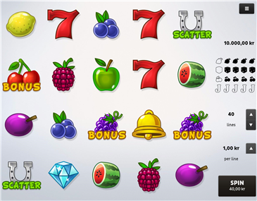 Den hjemmedyrkede økologiske linjemaskine, med saftige symboler, delikate bonus-spil og svulmende store gevinster klar til at blive plukket! Fruits